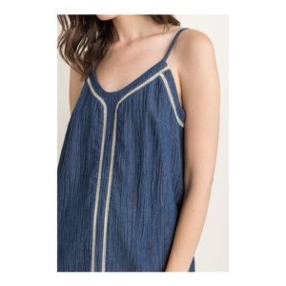 Mystree Inset Lace Denim Dress - Picture 3 of 5